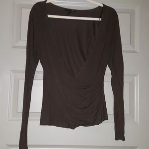 Brown wrap shirt